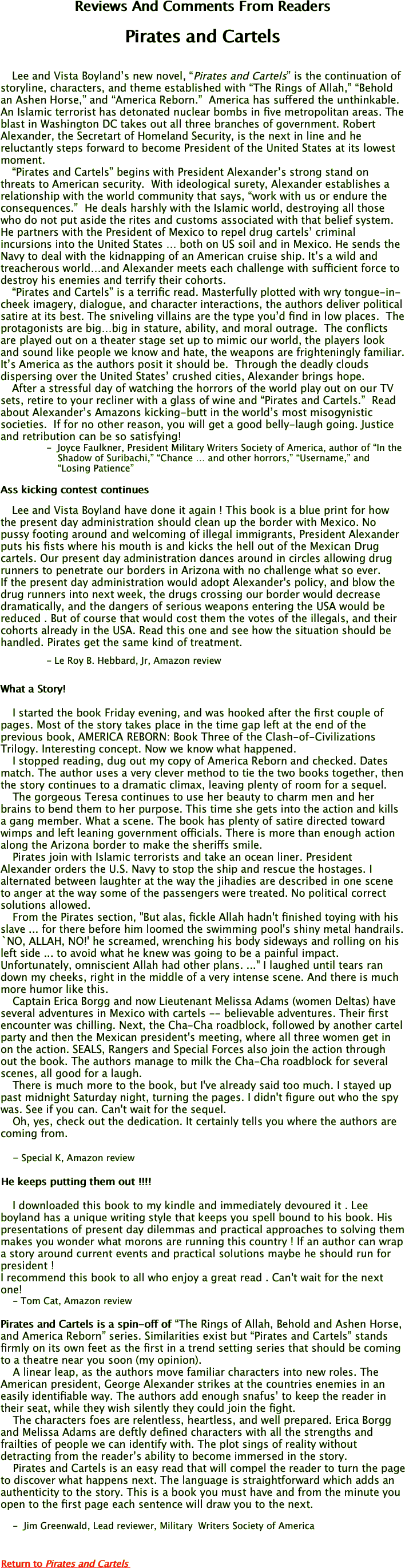 Reviews And Comments From Readers
